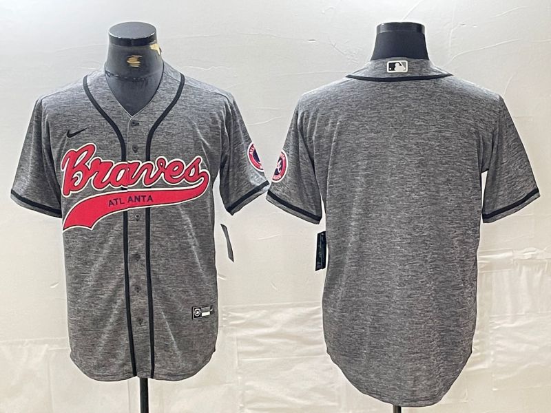 Men Atlanta Braves Blank Grey Jointly 2024 Nike MLB Jersey style 2->atlanta braves->MLB Jersey